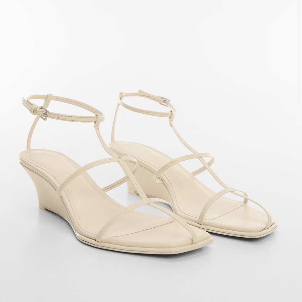 Mango Leather Strap Sandals
